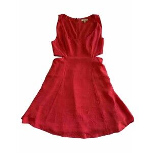 Guess  Red Nathaly Cutout Fit & Flare Dress Size Small